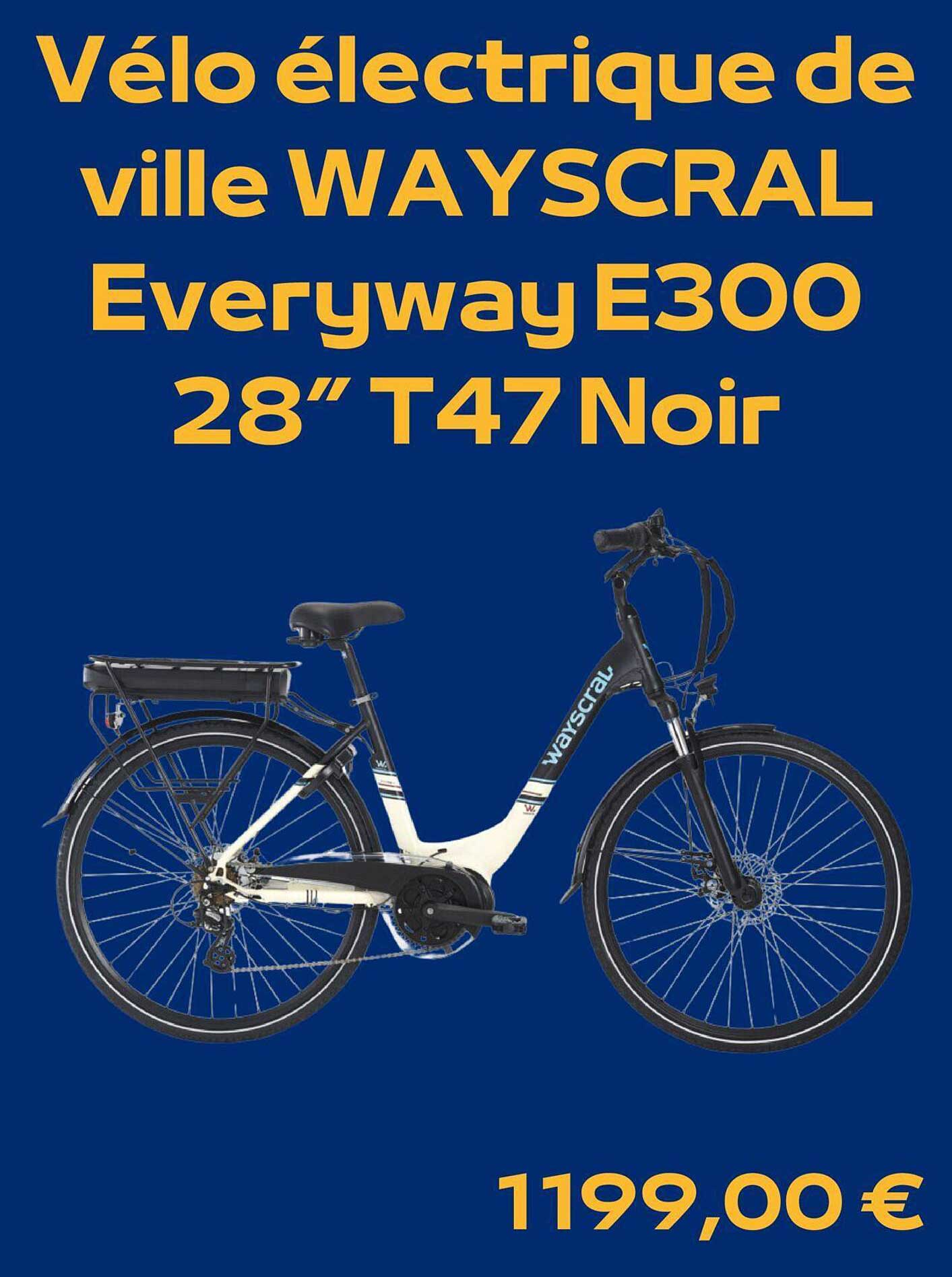 Vélo électrique De Ville Wayscral Everyway E300 28" T47 Noir