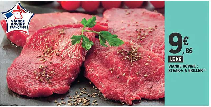 viande bovine : steak*à griller