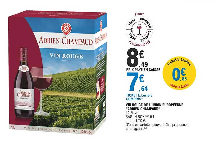 vin rouge de l'union européenne "adrien champaud"