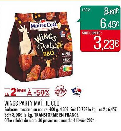 wings party maître coq