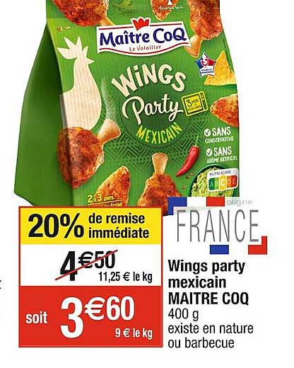 wings party mexicain maître coq