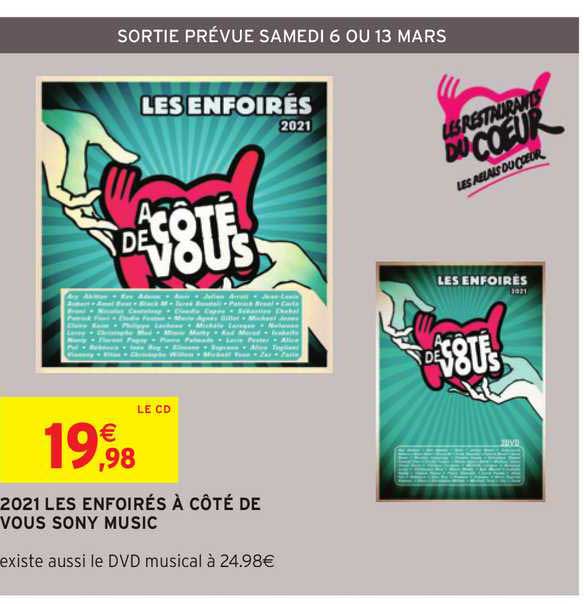 2021 les enfoirés à côté de vous sony music