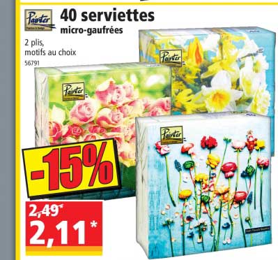 40 serviettes micro-gaufrées