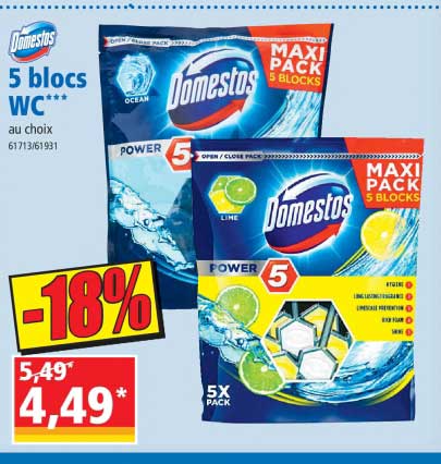 5 Blocs Wc Domestos