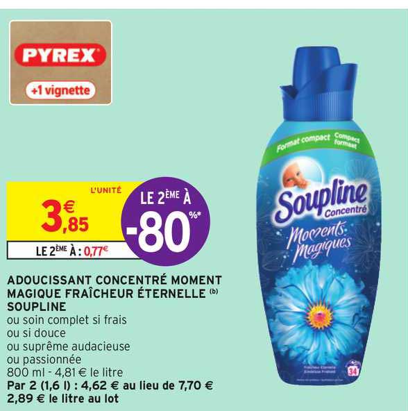 adoucissant concentré moment magique fraîcheur éternelle soupline