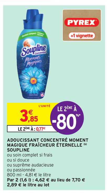 adoucissant concentré moment magique fraîcheur éternelle soupline