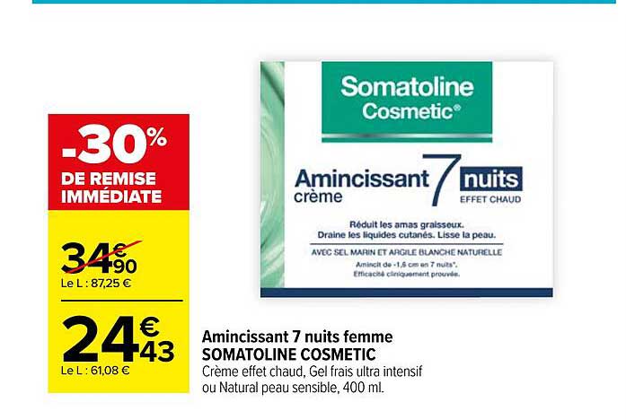 amincissant 7 nuits femme somatoline cosmetic