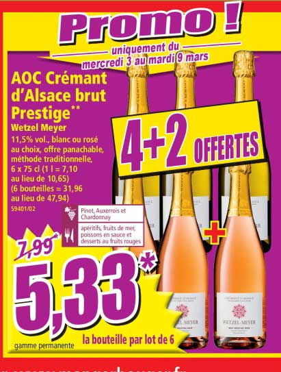 aoc crémant d'alsace brut prestige wetzel meyer