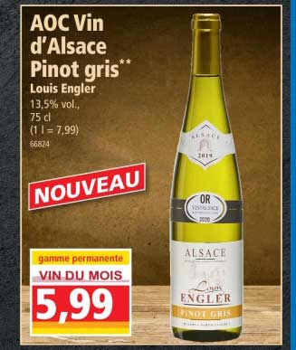 aoc vin d'alsace pinot  gris