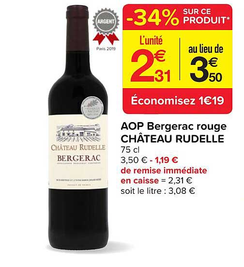 aop bergerac rouge château rudelle