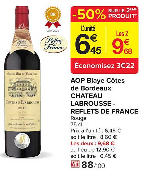 aop blaye côtes de bordeaux chateau labrousse - reflets de france