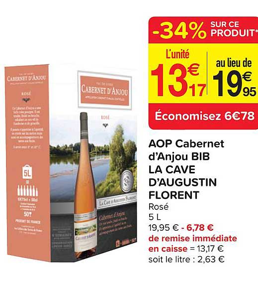 aop cabernet d'anjou bib la cave d'augustin florent