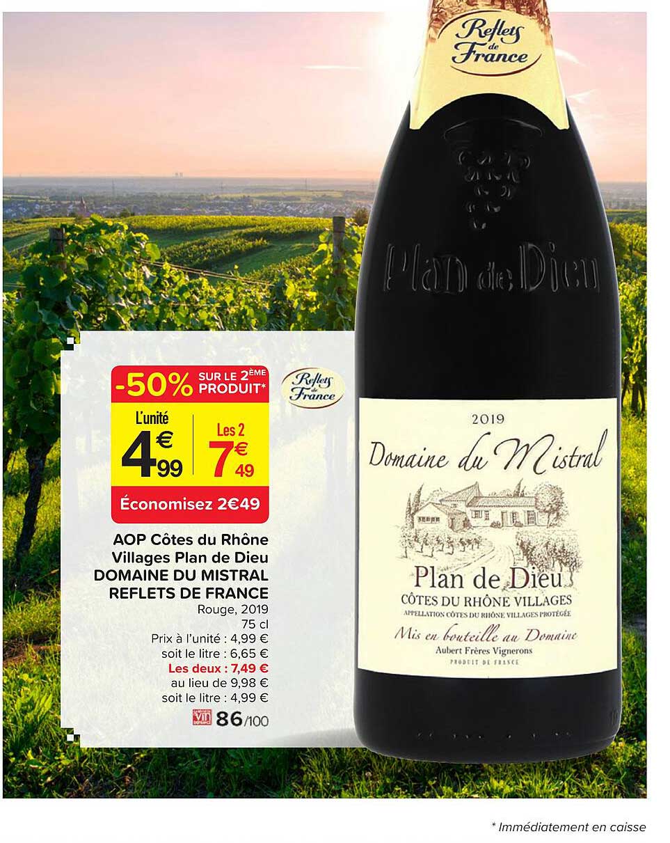 aop côtes du rhône villages plan de dieu domaine du mistral reflets de france