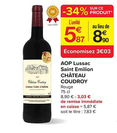 aop lussac saint émilion château coudroy