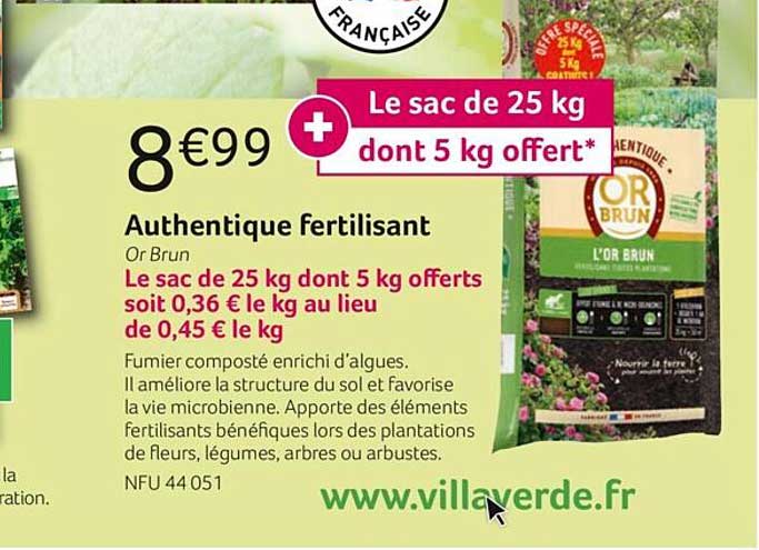 authentique fertilisant or brun