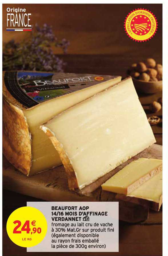 beaufort aop 14-16 mois d'affinage verdannet