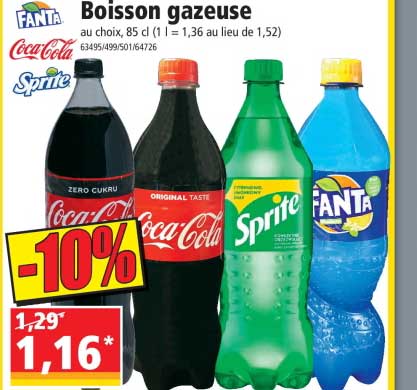 boisson gazeuse fanta, coca-cola, sprite
