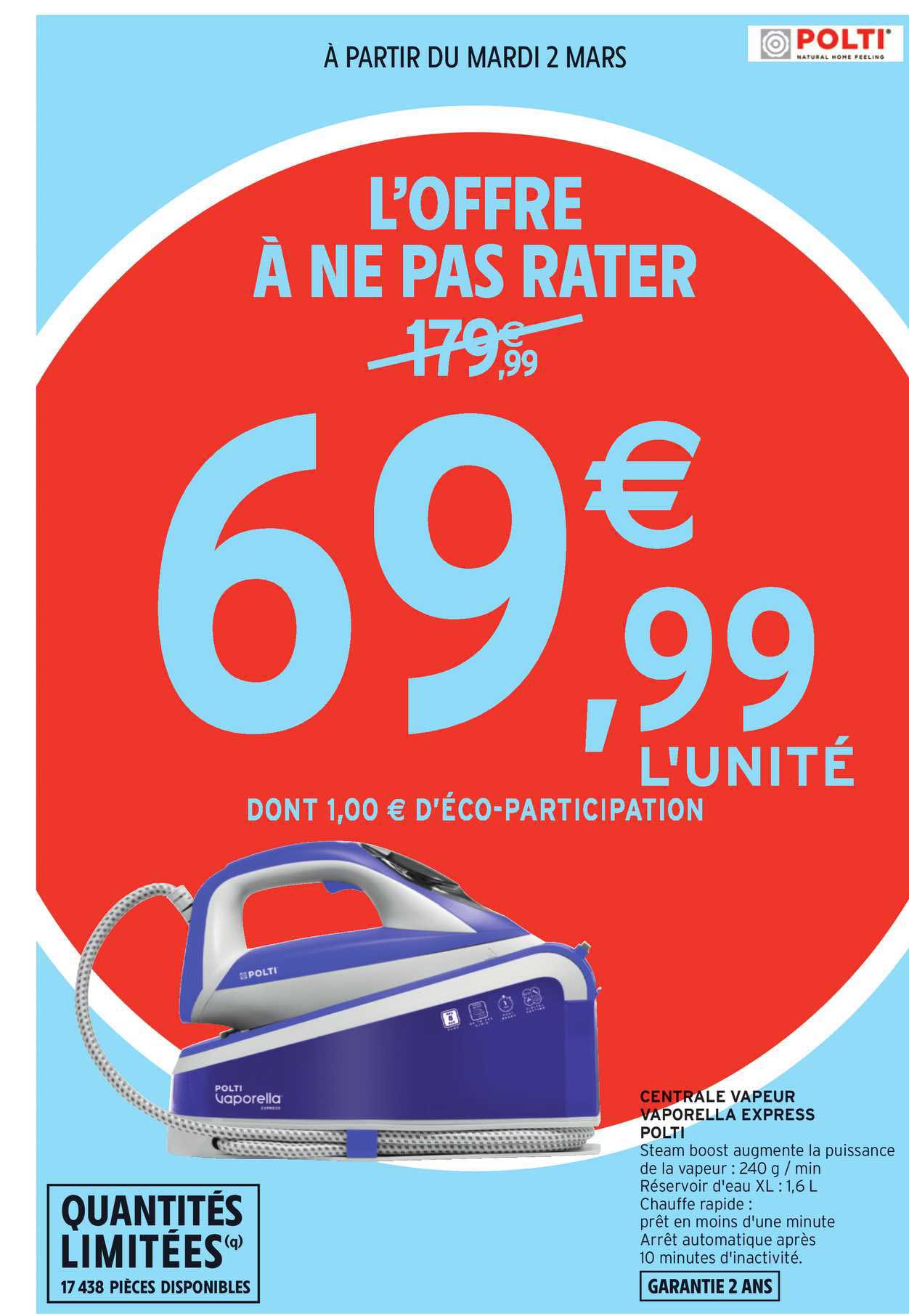 Centrale Vapeur Vaporella Express Polti