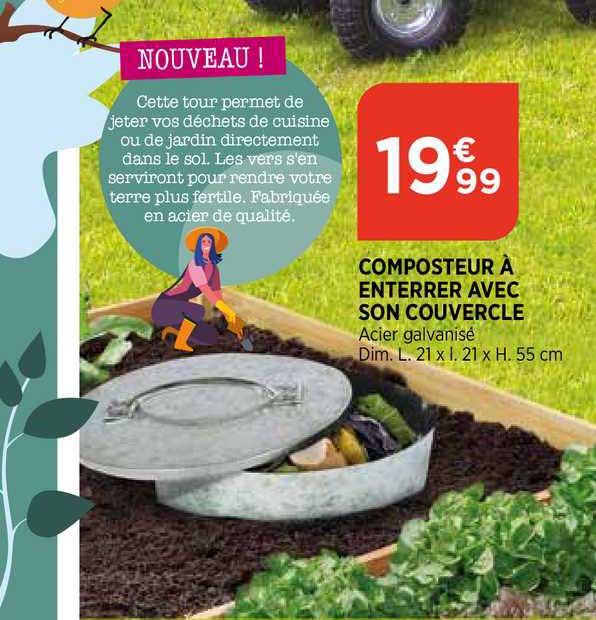 composteur à enterrer avec son couvercle