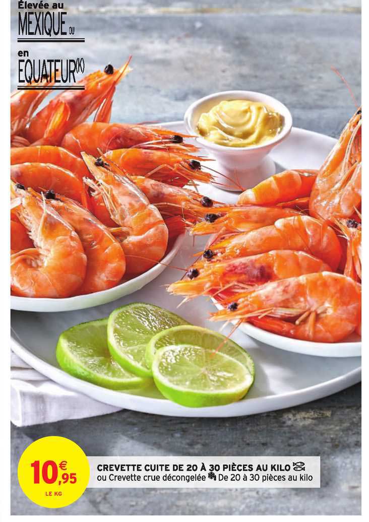 crevette cuite de 20 à 30 pièces au kilo