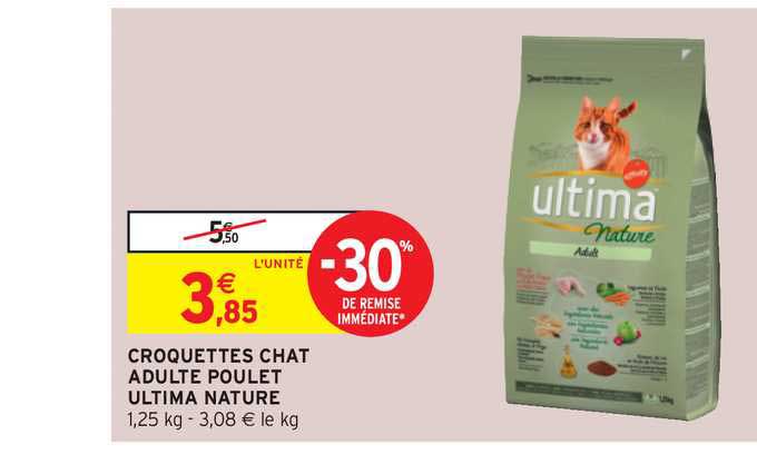 Croquettes Chat Adulte Poulet Ultima Nature
