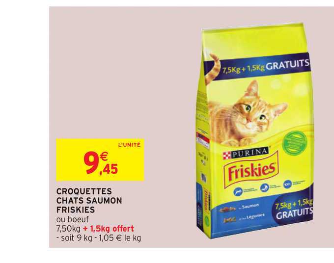Croquettes Chats Saumon Friskies