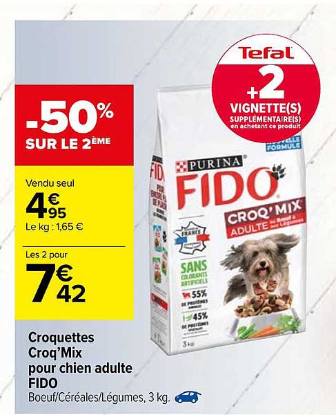 Croquettes Croq'mix Pour Chien Adulte Fido