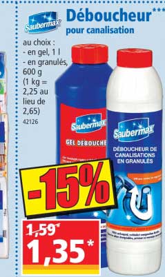 déboucheur pour canalisation saubermax