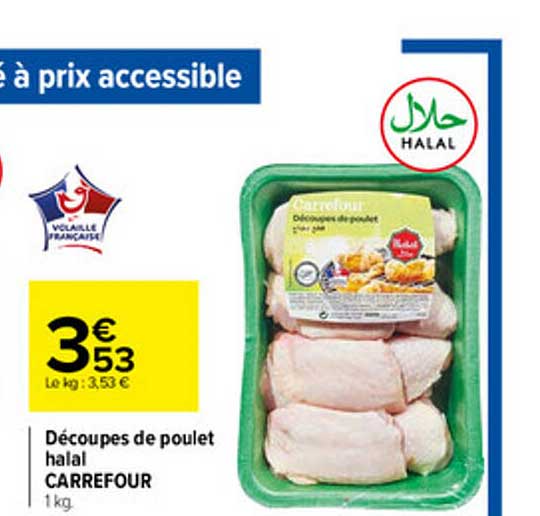 découpes de poulet halal carrefour