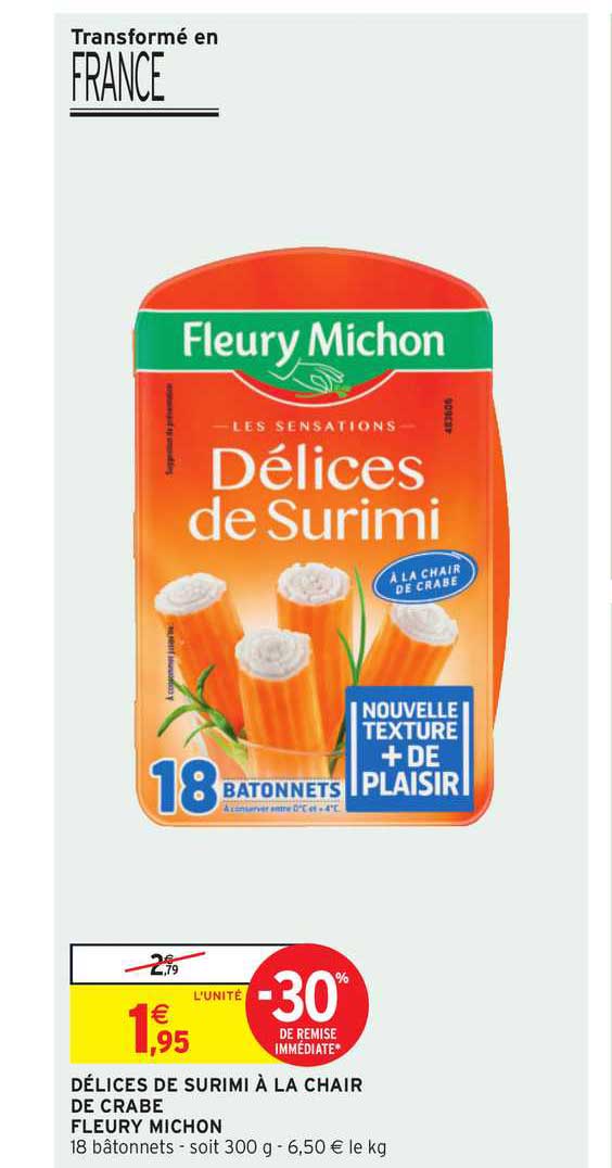 délices de surimi à la chair de crabe fleury michon