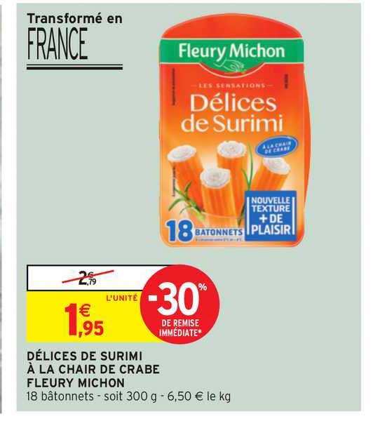 Délices De Surimi à La Chair De Crabe Fleury Michon