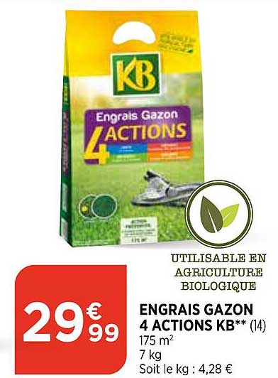 engrais gazon 4 actions kb