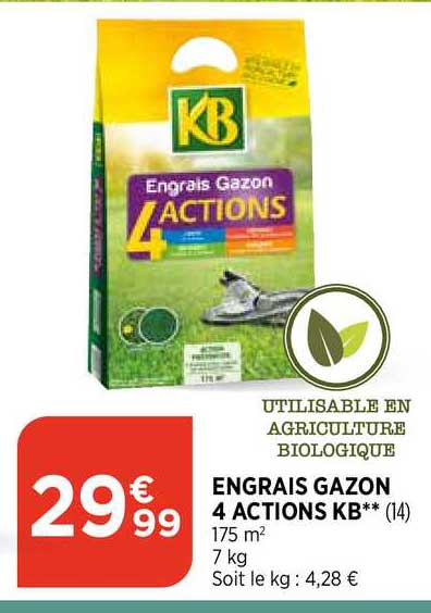 engrais gazon 4 actions kb