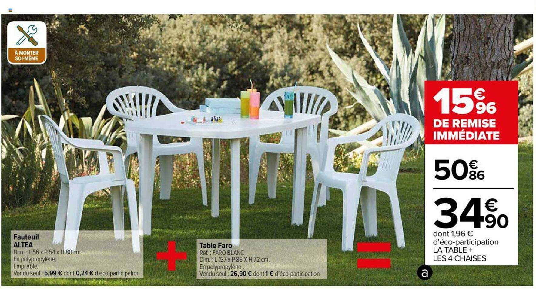 Fauteuil Altea, Table Faro