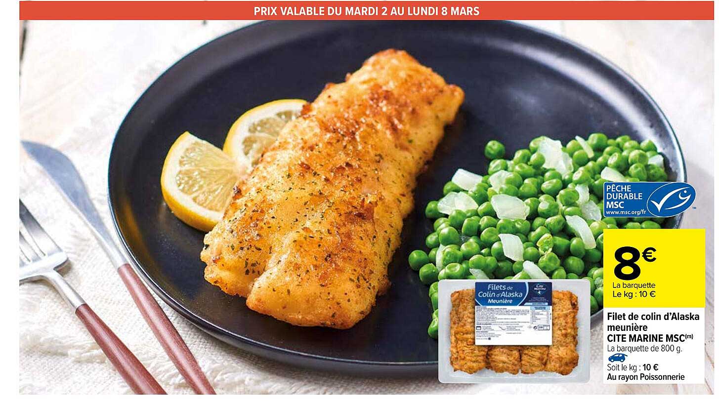 filet de colin d'alaska meunière cité marine msc