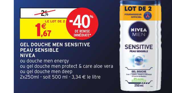 Gel Douche Men Sensitive Peau Sensible Nivea