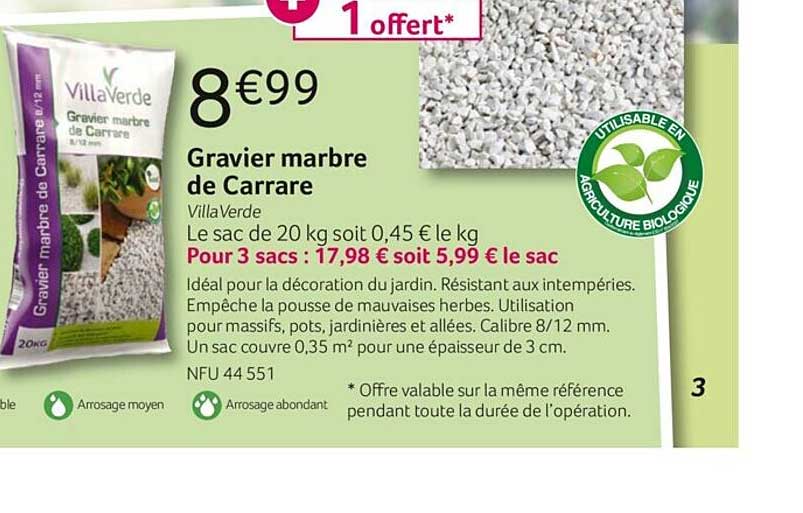 gravier marbre de carrare villa verde