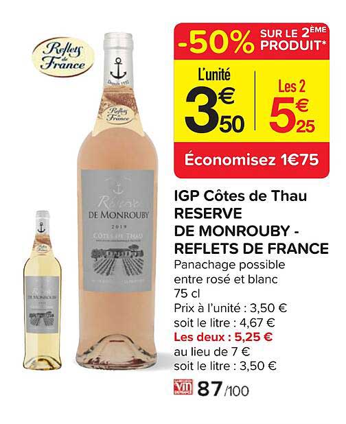 igp côtes de thau reserve de monrouby - reflets de france