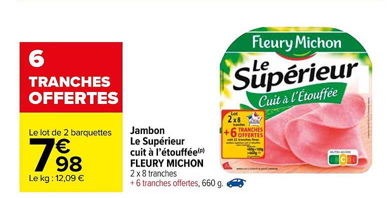 jambon le supérieur cuit à l'étouffée fleury michon