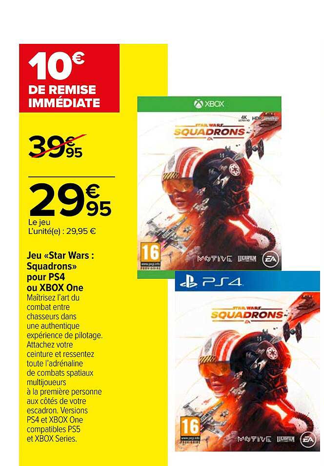 jeu «star wars : squadrons» pour ps4 ou xbox one