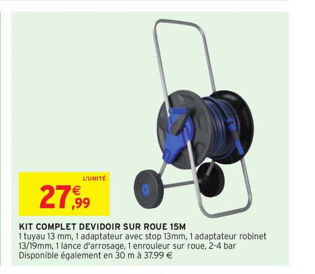 kit complet devidoir sur roue 15m