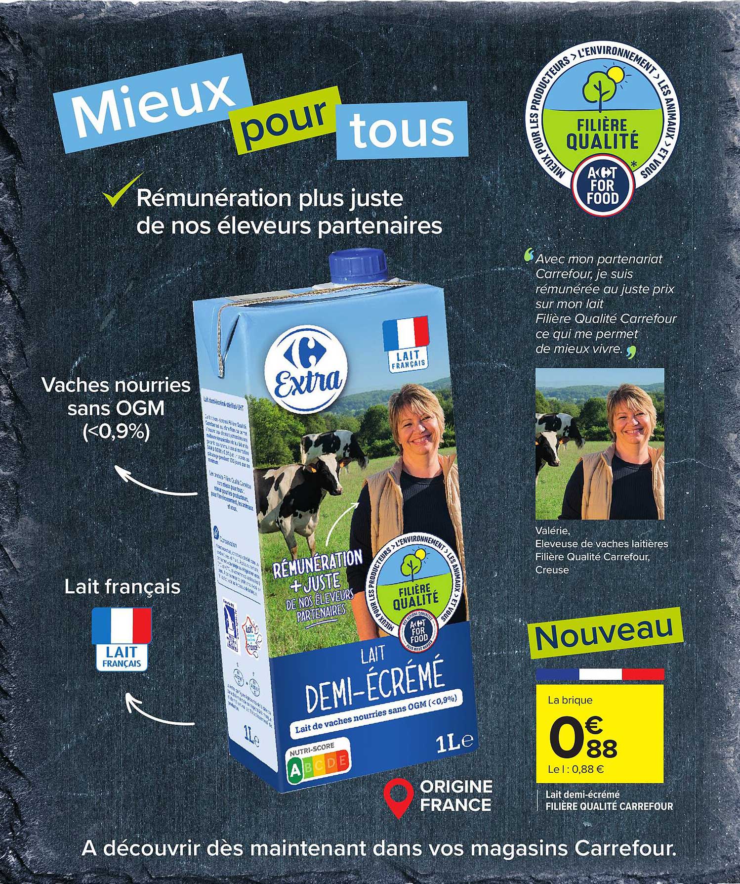 Lait Demi-écrémé Filière Qualité Carrefour