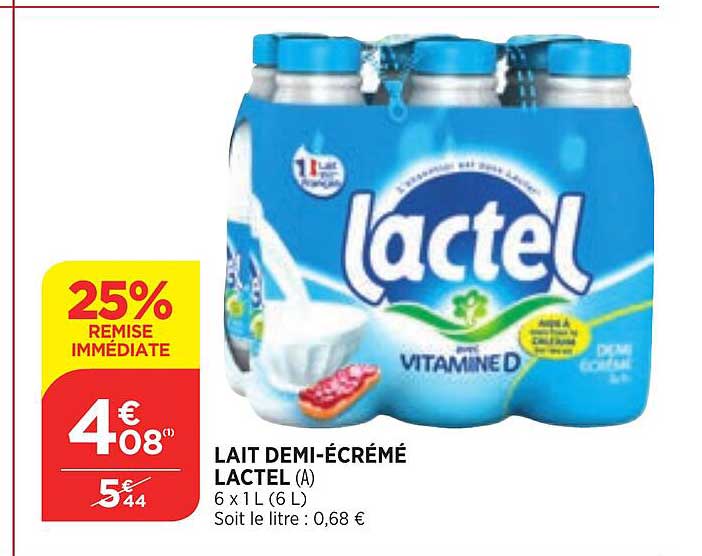 lait demi-écrémé lactel