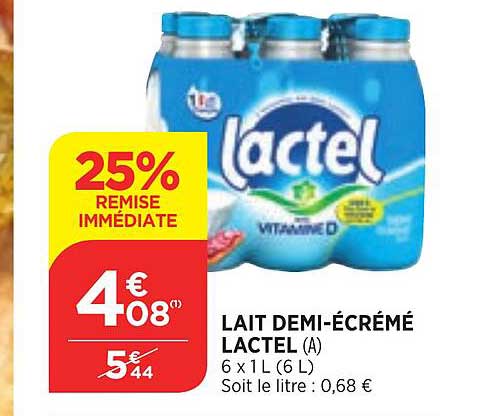 lait demi-écrémé lactel