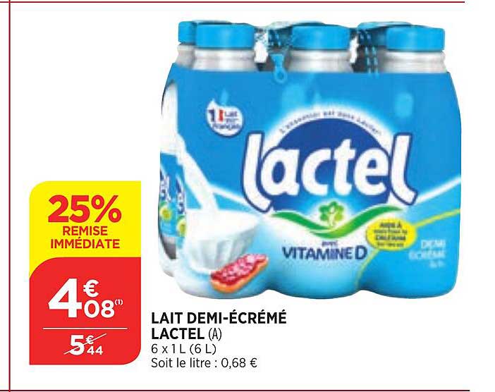 lait demi-écrémé lactel