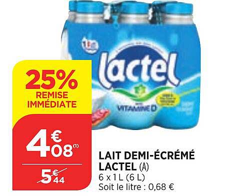 lait demi-écrémé lactel