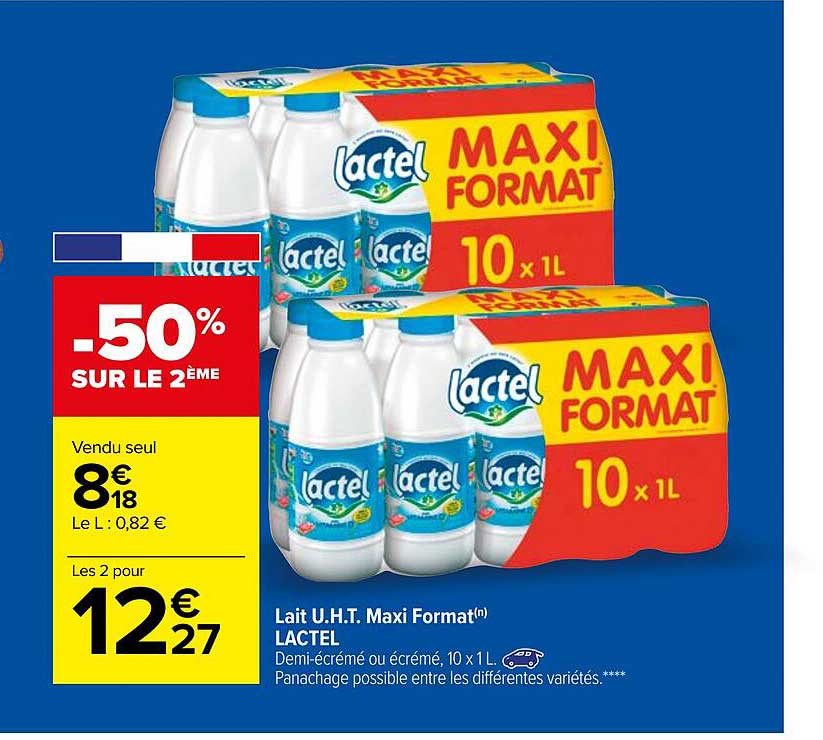 lait u.h.t. maxi format lactel