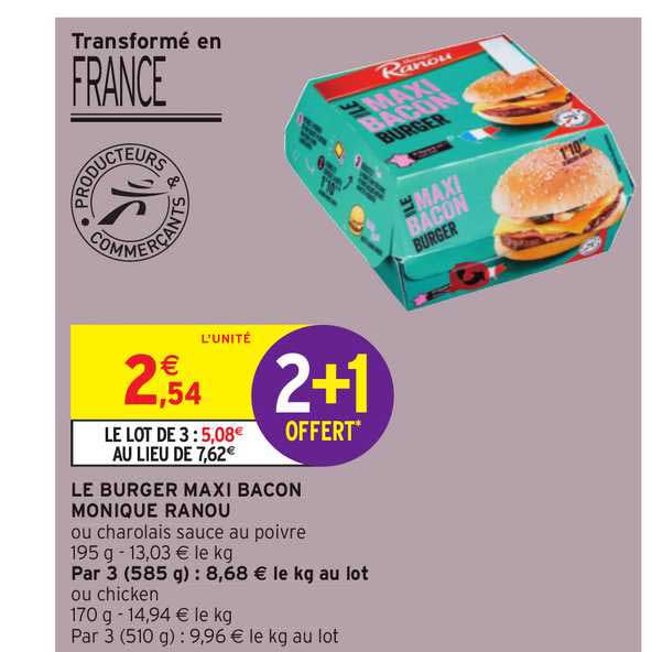 le burger maxi bacon monique ranou
