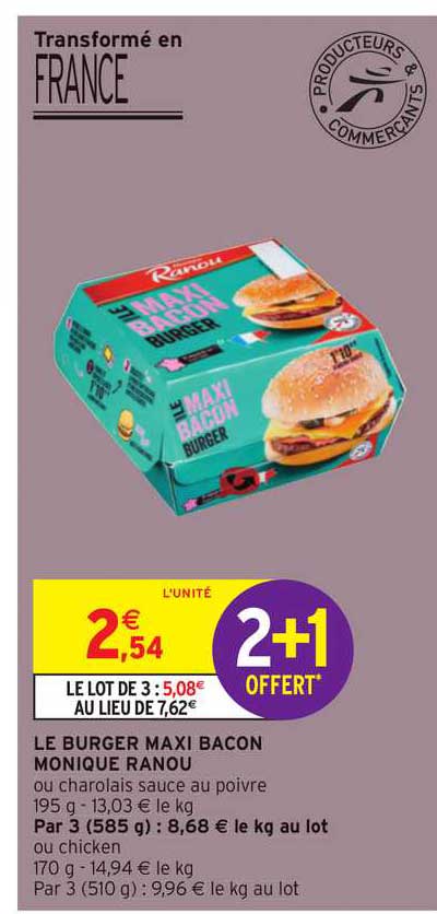 le burger maxi bacon monique ranou
