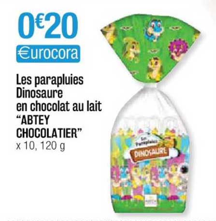 les parapluies dinosaure en chocolat au lait "abtey chocolatier"